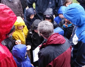 Beaver Scouts getting a damp introduction to Orienteering !